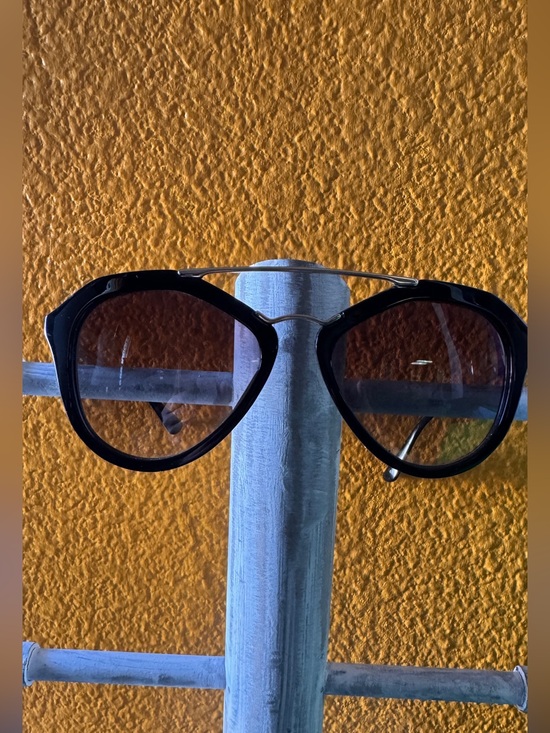 Prada Accessories - black Prada Acetate Metal Cinema Sunglasses SPR 12Q